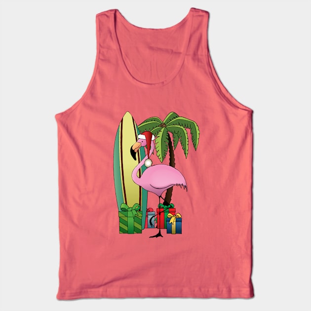 Xmas Flamingo Tank Top by mangulica